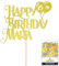 Personalised Happy Birthday Glitter Cake Topper inc Balloons - Champagne Any Name & Age Glitter Cake Decoration and Sprinkles - Happy Birthday Decorations - Personalised Toppers for Cakes by Cakeshop