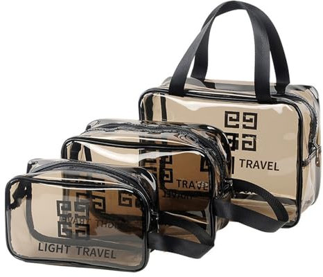 Transparente Kulturtasche,3-teilige wasserdichte Kosmetiktasche Klare Kosmetiktasche wasserdichte Tasche Geeignet für Flugreisen Badezimmer