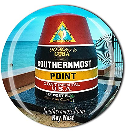 Southernmost Point Key West Florida USA America Fridge Magnet Crystal Tourist Souvenir Gift Collection Refrigerator Magnetic Sticker
