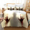 YXWHY Halloween Bettbezug-Set 3D Bedrucktes Mikrofaser Horror Handabdruck Zombie Bettwäsche-Set,Bettbezug Palm Muster Halloween bettwäsche 135x200cm + 2 Kissenbezüge 50x75cm