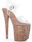 LEBE 20cm Tacchi Alti Scarpe da passerella Modello da Pole Dance con Tacco a Spillo e Plateau Lampeggiante-Rose Gold||42