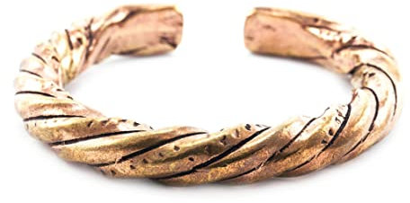 Windalf Bronze Armreif FRAYA Ø 6.6 cm Armschmuck Gekordelt Cosplay Antik Bronze