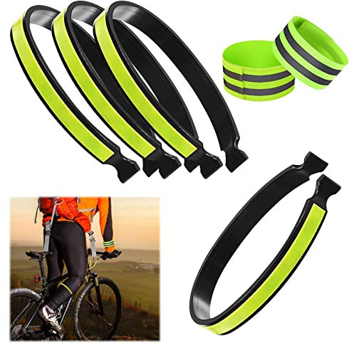 6pcs Hosenklammer Fahrrad Hosenklammern Für Radfahrer Sicher Kompakt Und Leicht Hosenklammer Mit Reflektor Für Aktivitäten In Der Dunkelheit Ahrradanhänger Leuchtclip Hosenspange