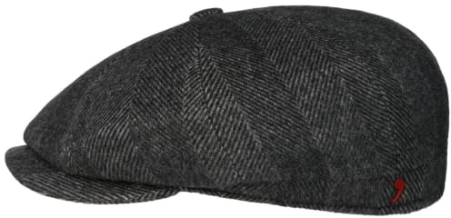 Alfonso D’Este Rolando Kaschmir Flatcap Schirmmütze Ballonmütze Kaschmircap Wollcap Herren - Made in Italy mit Schirm, Futter Winter Herbst-Winter - L (58-59 cm) anthrazit