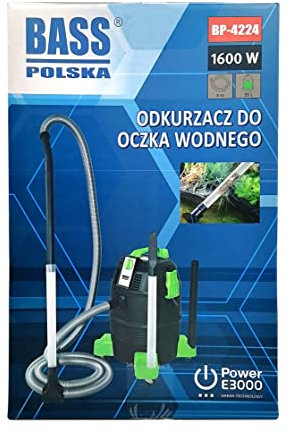 BASS POLSKA Aspirateur pour étang et Piscine avec buse Nettoyage Humide et Sec des Feuilles, Boue et algues Tuyau d'aspiration Puissant Capacité du réservoir 35 L