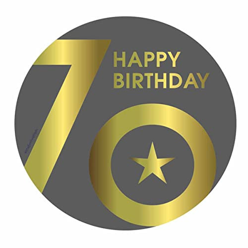 Essbarer Tortenaufleger 70. Geburtstag // Kuchendekoration 70. Geburtstag // 70. Geburtstag (Grau)