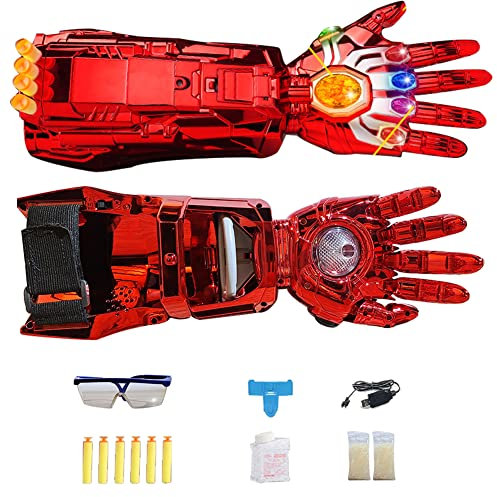 Westhood Infinity Gauntlet for Kids, Handschuh-Werfer Spielzeug with 6 Stones, Halloween Costume Accessory Cosplay Heroes Props, Launcher Spielzeug
