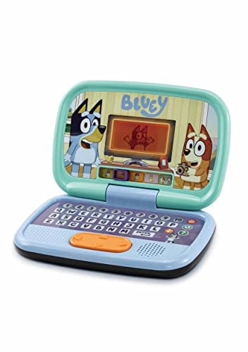 VTech Bluey Game Time Laptop, Interactive Learning Laptop with Pre-School Content, Official Bluey Character Toy for Kids Age 3+, Letters, Numbers, Music, Gift