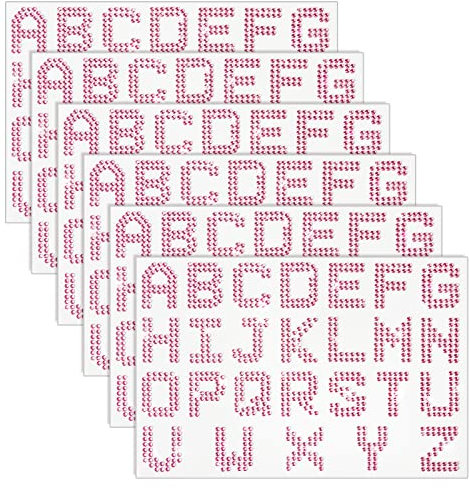 156 Pieces Rhinestone Letters Stickers | Large Glitter Bling Alphabet Letter Stickers | 26 Letters Self Adhesive Sticker for DIY Art Craft Graduation Cap Decor (Pink)