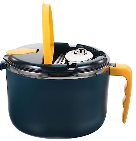 COLLBATH 1 Jeu Bol De Nouilles Instantanées Bento En Bol à Soupe Avec Couvercle Tasse à Soupe De Fruits Bol à Soupe Isolé Pp Bol De Soupe Aux Nouilles Capacité Étudiant