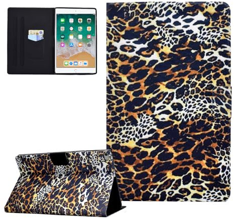 CASAFUNY Custodia per iPad 9.7 2018 6a Generazione/2017 iPad 5a Generazione,iPad Air 2 / iPad Air 1 Custodia Protettiva Magnetica Cover con TPU Copertura, Leopardato
