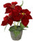Künstliche Blume Poinsettia mit 3 Blüten im Topf Weihnachtsstern Christstern Weihnachtsdeko Weihnachtsblume Kunstblume Weihnachtliche Einzelblume Zweig X'Mas Strauß Geschenk Deko Adventsstern