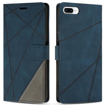 SONWO Case for iPhone 8 Plus/iPhone 7 Plus/iPhone 6 Plus, Premium PU Leather Flip Wallet Case Cover with Magnetic Closure and Card Slots, Phone Case for iPhone 8 Plus / 7 Plus / 6 Plus, Blue