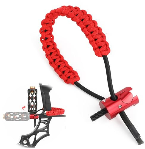 SHARROW Tir à l'arc Poignet Élingue de Arc et Stabilisateur d'arc Adaptateur de Déconnexion Rapide Quick Disconnect 2 en 1 pour Arc à Poulies (Rouge)