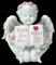 Weiße Engelchen Figur - Putte mit Buch und Herz - 15,5 cm Deko Engel Liebe
