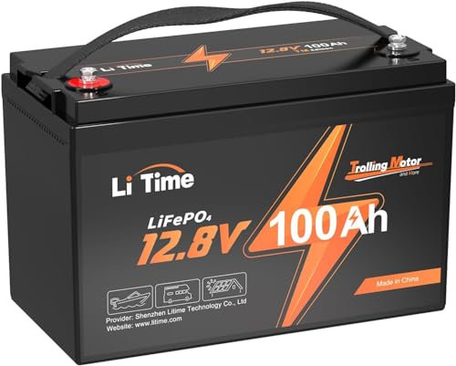 LiTime 12V 100Ah Trolling-Motoren LiFePO4 Lithium Batterie mit Tieftemperaturschutz, 100A BMS Deep Cycle Solar Batterie 4000-15000 Zyklen für Trolling-Motoren, Wohnmobile, Solaranlagen, Boote