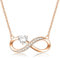CERSLIMO Unendlichkeitszeichen Kette Rosegold Halskette Infinity Herz Zirkonia Schmuck Geschenke Muttertag Geburtstag Weihnachten Valentinstag Weihnachtstag für Freundin Mädchen Mama