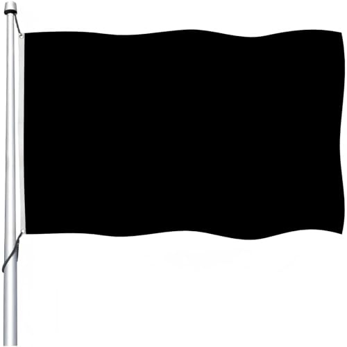 Aoihrraan Bandera Negra Sólida 80x120cm Bandera Negra De Doble Cara A Prueba De Decoloración Y Colores Brillantes Bandera Decorada Con Fiesta Porche Jardín Familiar Aire Libre Con 2 Anillos Fuertes