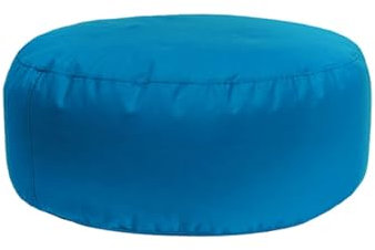 Bruni Pouf Sitzhocker M in Lichtblau – runder Sitzpouf, Indoor und Outdoor als Fußhocker, Yoga-Sitzkissen, Meditationskissen geeignet, in Deutschland gefertigt