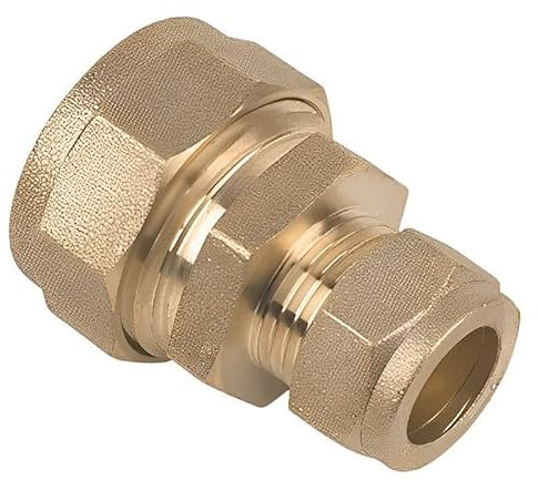 15mm x 8mm Brass Compression Reducing Coupling (Known as 15mm Copper Pipe Fittings/Brass reducing Coupling/Compression Coupling Also Available in 8mm, 10mm, 12mm, 15mm, 22mm, 28mm)