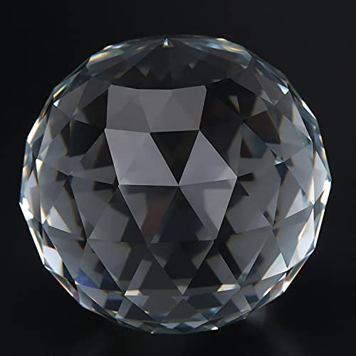 Bola de Cristal de Cristal Transparente, Prisma Suncatcher Rainbow Maker Prisma Mirando Bola facetada Esfera de Cristal Bola de Cristal decoración Bola de Cristal para Ventana (80MM/3,15 Pulgadas)