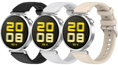 Xisair 3 Silikonarmbänder Kompatibel mit Huawei Watch GT 5 41 mm, GT 4 41 mm, GT 5 Pro 42 mm Armbänder, Sport Wasserdichtes Atmungsaktives Armband für 18 mm Smartwatch