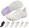 ZEPYFXIT Chaussures Aquatiques Homme Femme Été Chaussures de Bain Léger Respirant Chaussures d'eau Séchage Rapide Chaussures de Plage Chaussures Pieds Nus(Blanc Violet,39 EU)