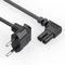 GlasFlength Cable de Alimentación de 90 Grados de 2-Polos, 3M Cable Alimentacion Enchufe Europeo a Enchufe Hembra Tipo C7 Cable Corriente Compatible con Samsung PS5 Philips Monitor Laptop (Negro)