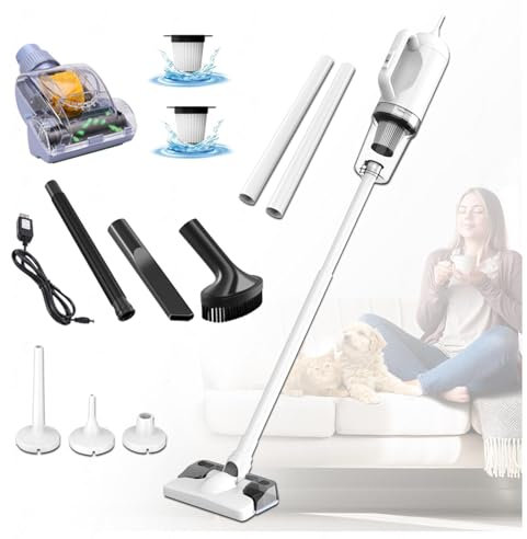 LRF-yxkj Aspirateur Balai Laveur sans Fil 5 en 1 Compact - Léger, 35Min Autonomie, Aspirateur Balai sans Fil Puissant pour Voiture, Maison, Bureaux, Poils d'animaux