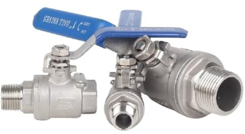 1/2 3/4 1 1-1/4 1-1/2 2 Innen-/Außengewinde BSPT 304 Edelstahl 2-Wege-Kugelhahn Wasserrohrverschraubung(1/2)