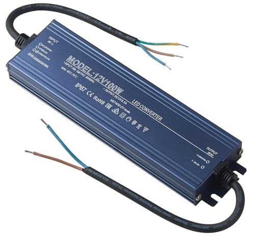 HCFEI LED Trafo 12V Transformator, Wasserdicht Netzteil Driver AC 230V Auf DC 12 Volt Treiber IP67, Konstantspannung Niedervolttrafo Für Streifen Strip G4 MR11 MR16 Birnen Spots (12V 100W)