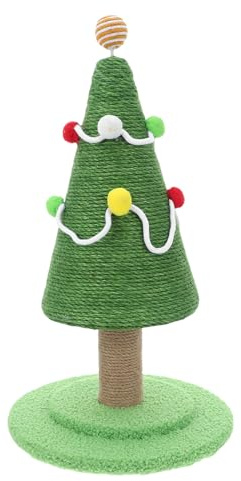 TOYANDONA Arbre à Chat Forme de Sapin de Noël Griffoir Vertical Sisal Naturel Jouet pour Chatons et Décoration Intérieure