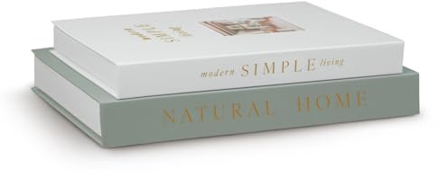 kroucoco Set of 2 Decorative Aesthetic Fake/Faux Books Boxes Enhance Your Coffee Table,Bookshelf or Mantle Decor,Modern Home Decoration, Photo Storage and as a Keepsake Box (Art Deco 02)