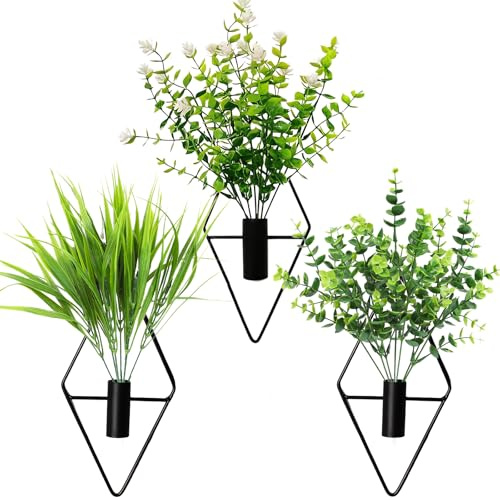 PANYI 3-Teilige Set Wandpflanzen Deko Wandvasen wandvase DIY-Arrangement | Wanddeko Pflanzen Eignet Sich für Büros als Wanddekoration Wohnzimmer Wanddeko-Dreidimensionale Pflanzen Realistischer Effekt