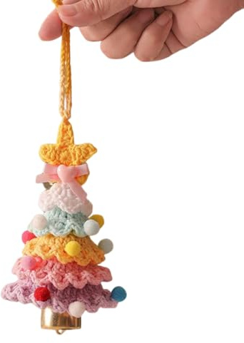 TWISAXC Palline di Natale all'uncinetto con fiori per spettacoli. Decorazioni semplici e delicate sulla pelle. Lavabili in lavatrice. Palline di Natale, E