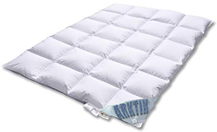 Arktik Premium Luxus, coperta invernale, super calda, piumino invernale in piuma d'oca 100%, grado di calore 6, Made Germany 1947, dimensioni grandi, bianco, 155x200cm