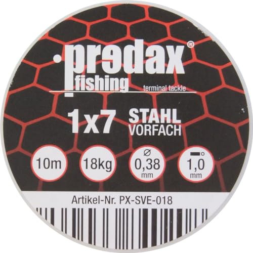 Predax Stahlvorfach 1x7 braun 10m Spule, Durchmesser/Tragkraft:0.38mm / 18kg Tragkraft