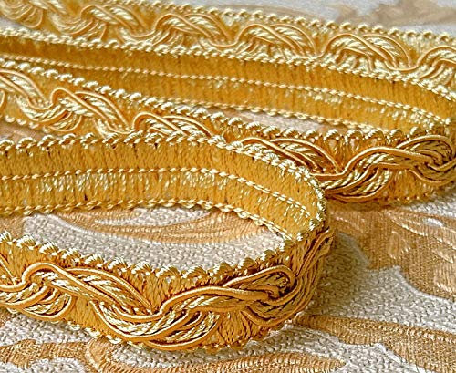 Mosel Avenue Art & Gobelin Studio (DE) 20,0 m Posamentenborte Breite 16 mm Farbe Gold/Honiggelb (0,84 €/m) Brokatborten Dekoborte Bordüre Fransen Brokat Spitze Barock