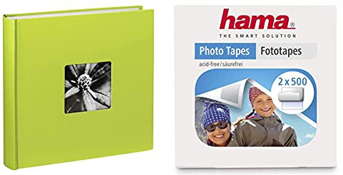 Hama Jumbo Fotoalbum Fine Art, 100 Seiten, hellgrün + Hama Fototapes, selbstklebend, 1000 Stück, transparent
