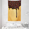 ABAKUHAUS EIS Wandteppich und Tagesdecke, Choco Waffel aus Weiches Mikrofaser Stoff Waschbar ohne Verblassen Digitaldruck, 140 x 230 cm, Dunkelbraun Senf