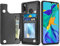 Vunake für Huawei P30 Lite Hülle Lederhülle mit Kartenlots PU Leder TPU Bumper Flip 360 Grad Full Body Stoßfest Schutzhülle Booklet Magnetisch Schließe Design Wallet Case für Huawei P30 Lite-Schwarz