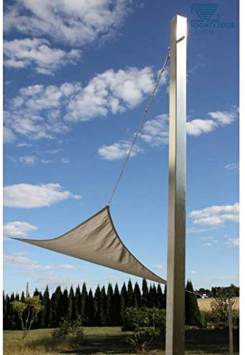 P84 Design, Sonnensegelmast, Edelstahl, Masthöhe 2,5 m, 2 Aufhängungen