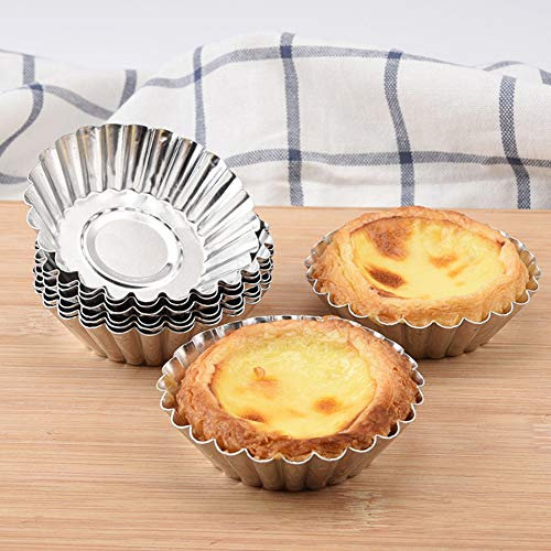 GREENLANS 10Pcs Egg Tart Aluminum Cupcake Cake Cookie Jelly Maker Mold Lined Mould Tin Baking Cups