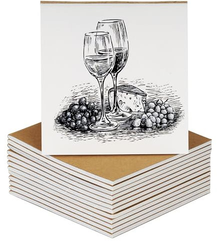 BELLE VOUS Notizbuch (48er Pack) Blanko Unliniertes Braunes Kraftpapier Notizheft Set - Journal Buch - 10,5 x 10,7 cm - 24 Papierseiten - Notizbuch Blanko zum Reisen & Büro