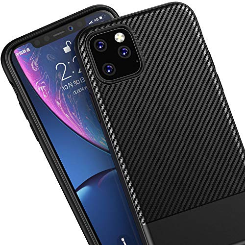 TECHGEAR iPhone 11 Pro Case, Flexible Shockproof TPU Slim Fit Case Cover - Carbon Fibre Design Soft Flexible Protective Shell Guard Case Designed for Apple iPhone 11 Pro 5.8