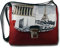 Handtasche klein Stoff MYLULABAG Schultertasche Damen zum umhängen retro Eiffelturm schwarz weiss rot PARIS A