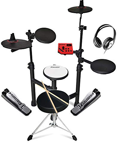 Carlsbro CLUB100 Electric Drum Set for Beginners, Compact Starter Kit | Mesh snare, 108 sounds, 10 presets, headphone compatible, 50 lessons