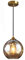 HJXDtech Pendelleuchte einflammig aus Glas,Industrielle Retro Glaskugel Pendellampe E27 Loft Bar Hängelampe Kronleuchter (Bernstein, 30cm)