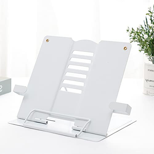 KETIEE Leseständer Metall Buchständer Buchstütze Weiß, Leseständer Kochbuchhalter Bücherständer Kinder Multifunktions Bücherregal Book Stand für Lesen Küche und Büro