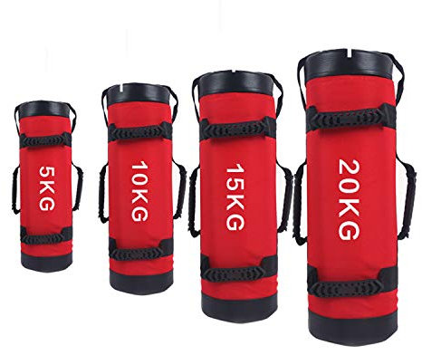 YZBBSH Power Bag Fitness Gewichtstasche Sandsäcke Mit 6 Griffen & Reißverschluss Hochleistungs Verstellbare Gewichtssack Sandbag,Rot,20kg